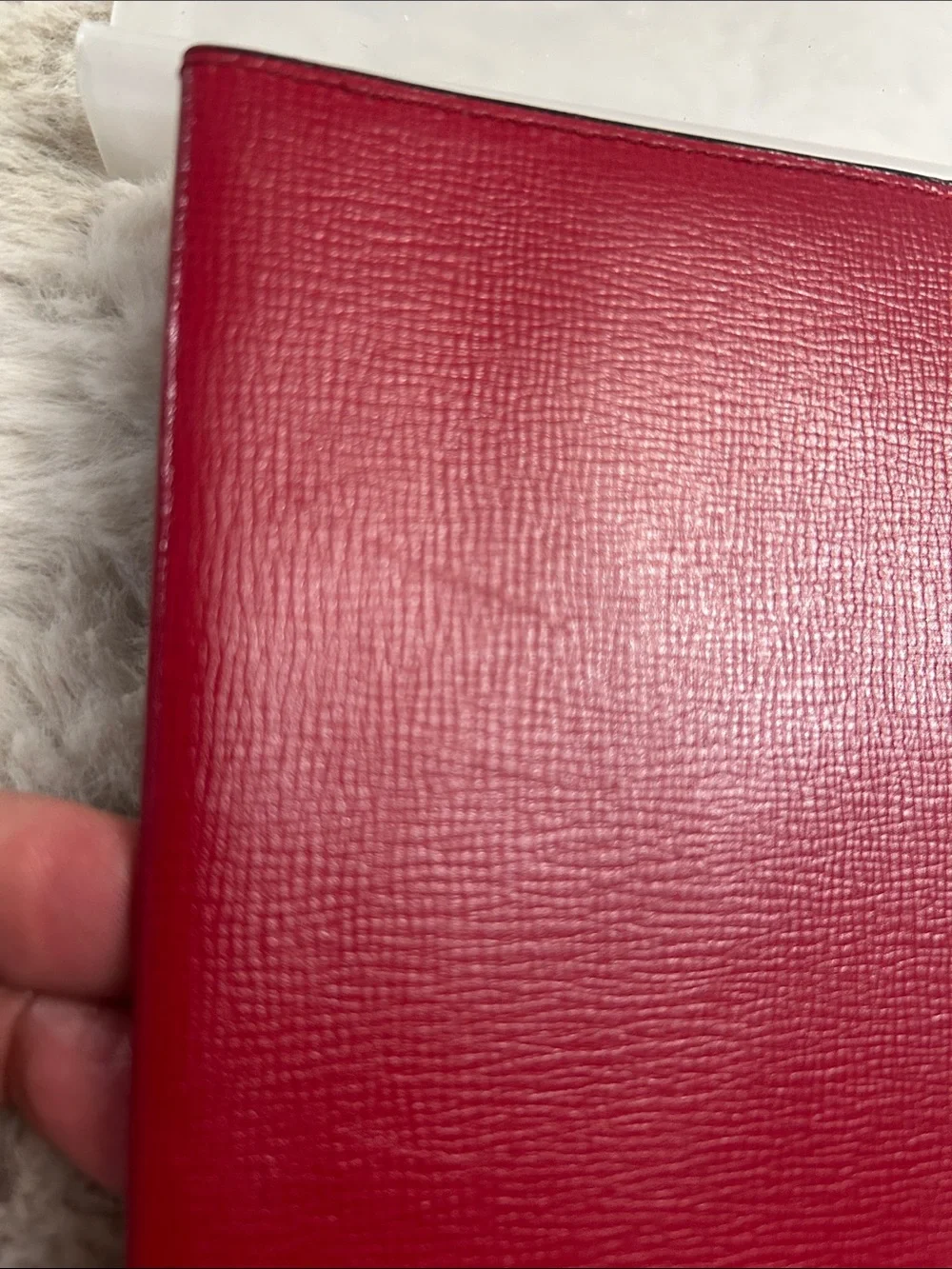 Valextra long red leather travel wallet Passport holder Retail $550